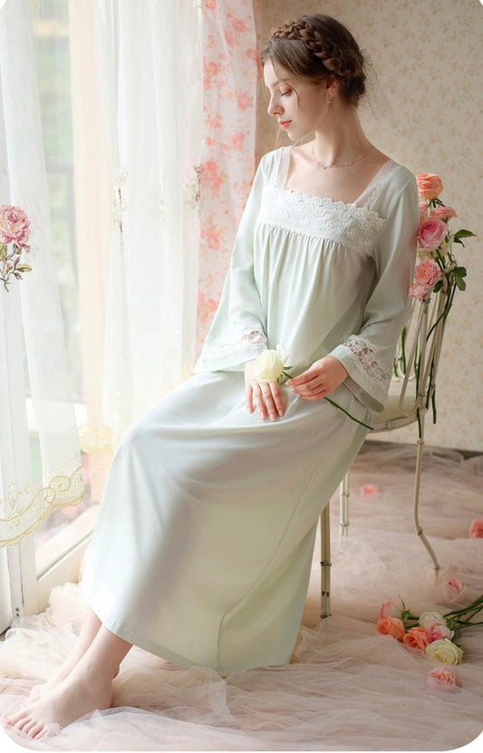 Elegant trumpet sleeve dress, Fairy dress, Vintage nightgown, Vintage dress, Bridal nightgown, Maternity Gown