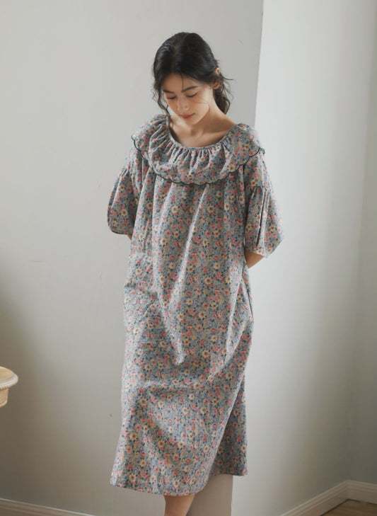 Comfortable Pregnancy Attire: Loose-fit Cottagecore Cotton Dress, Vintage Nightgown, Ideal Christmas Gift for New Moms